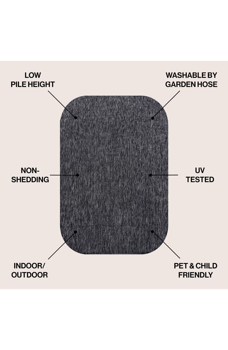 JONATHAN Y Miles Modern Minimalist Radius Corner Solid Indoor/Outdoor Shaped Area Rug, Alternate, color, Dark Gray
