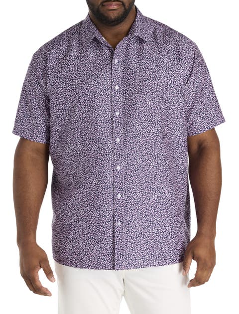 Big & Tall Microfiber Floral Sport Shirt