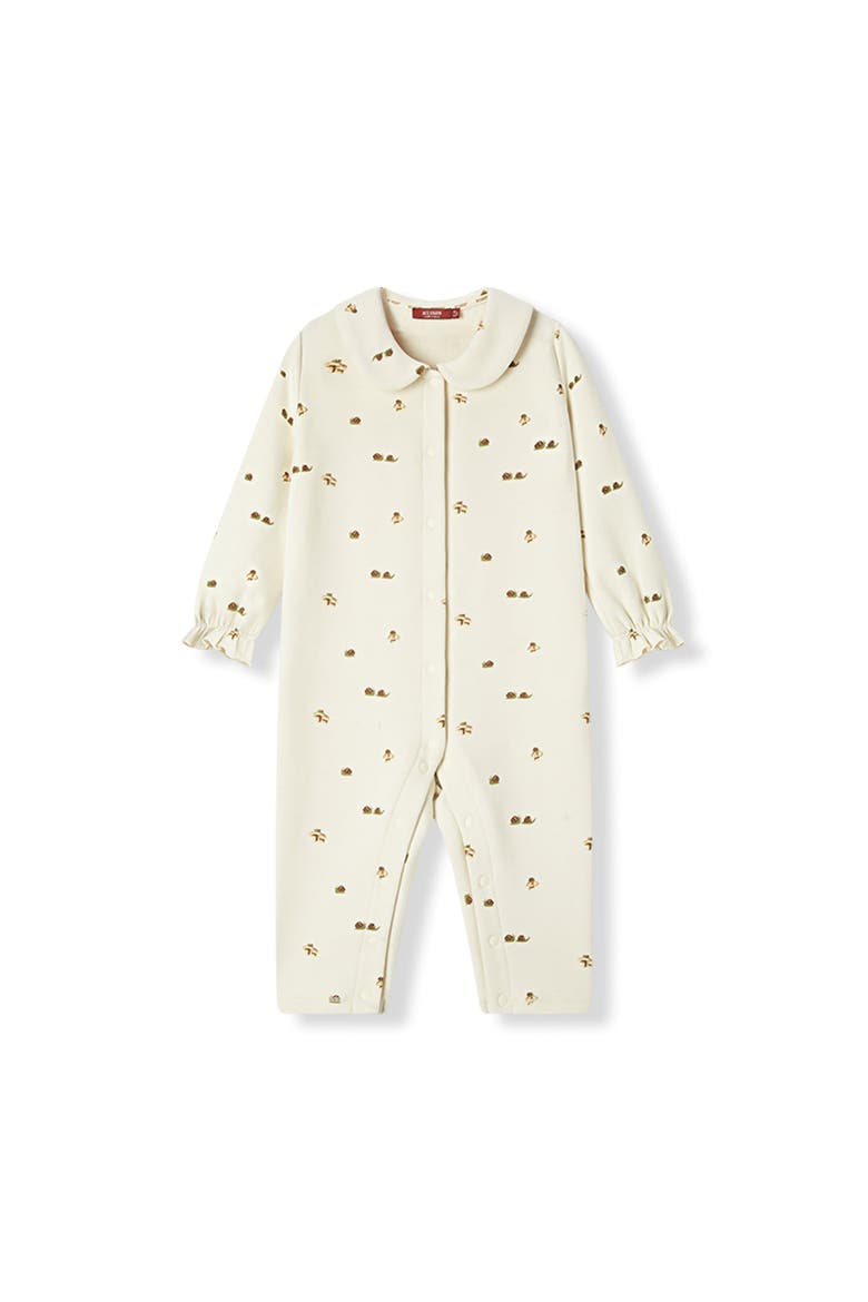 Stretch Fleece Collar Jumpsuit, Main, color, Lil' Mushroom