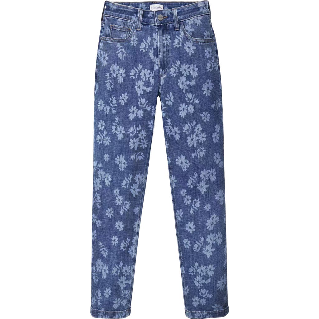 Hint Of Blu High Waist Slim Straight Leg Jeans In Blue