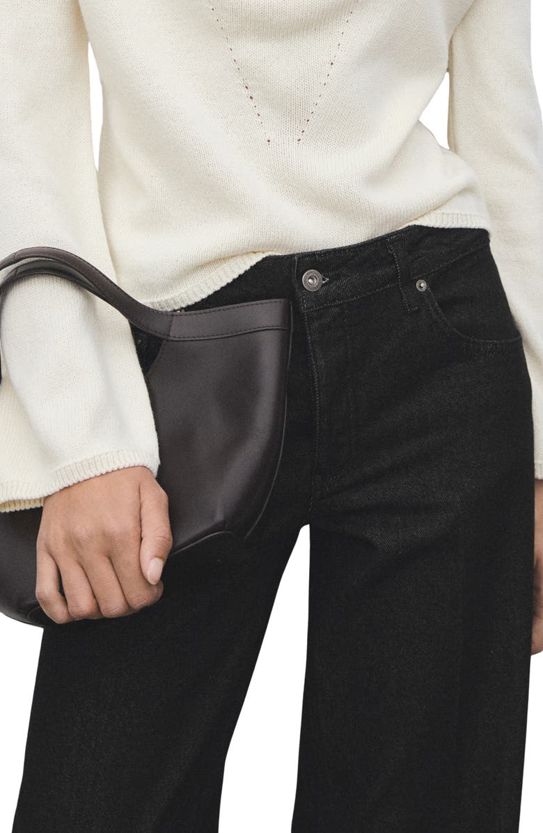MANGO Low Rise Straight Leg Jeans, Alternate, color, Black