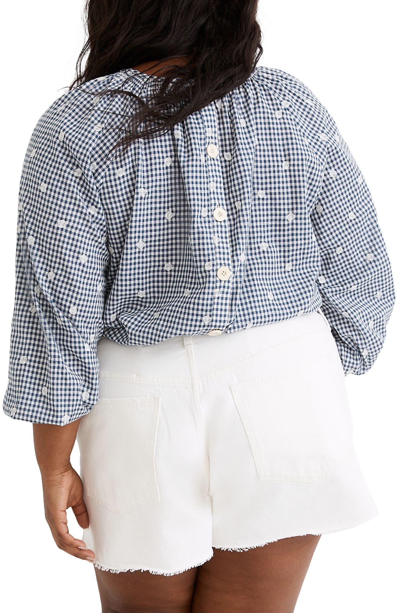 Gingham Check Embroidered Top - image 2