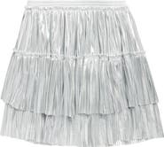 Baby Sara Kids' Tiered Pleated Metallic Miniskirt