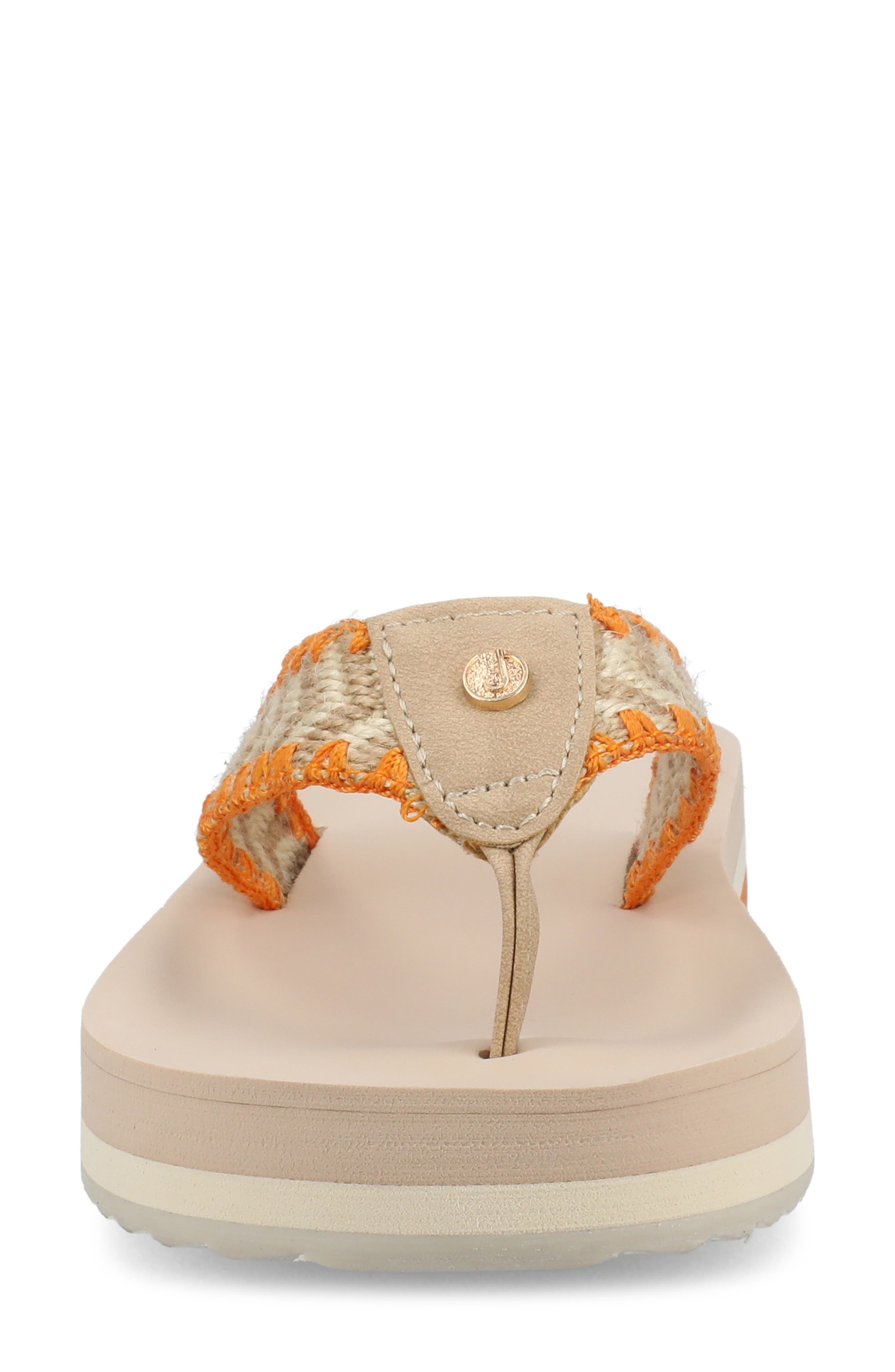 Journee Collection Eloddie Flip Flop, Alternate, color, Tan