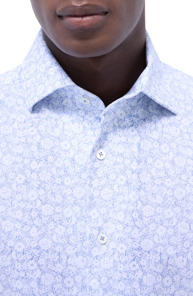 Bugatchi Devon OoohCotton<sup>®</sup> Floral Button-Up Shirt, Alternate, color, Classic Blue