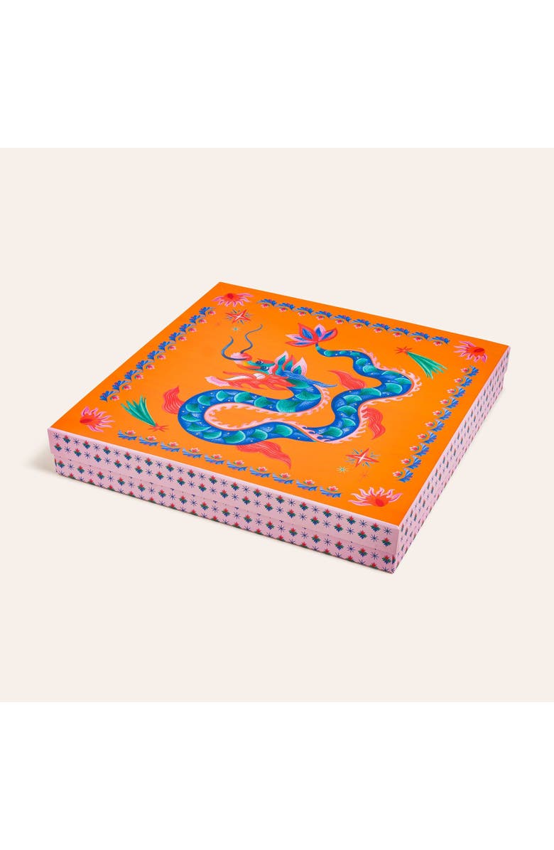 Zsa Zsa Zsu Shekou Porcelain Decorative Tray 11X11X1 In, Alternate, color, Orange