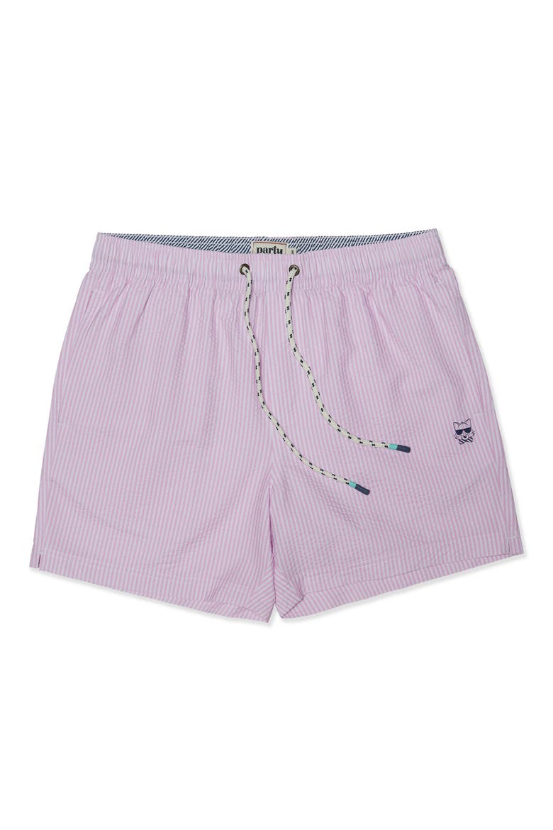 Stripe Party Starter 5-Inch Swim Trunks, Main, color, PINK