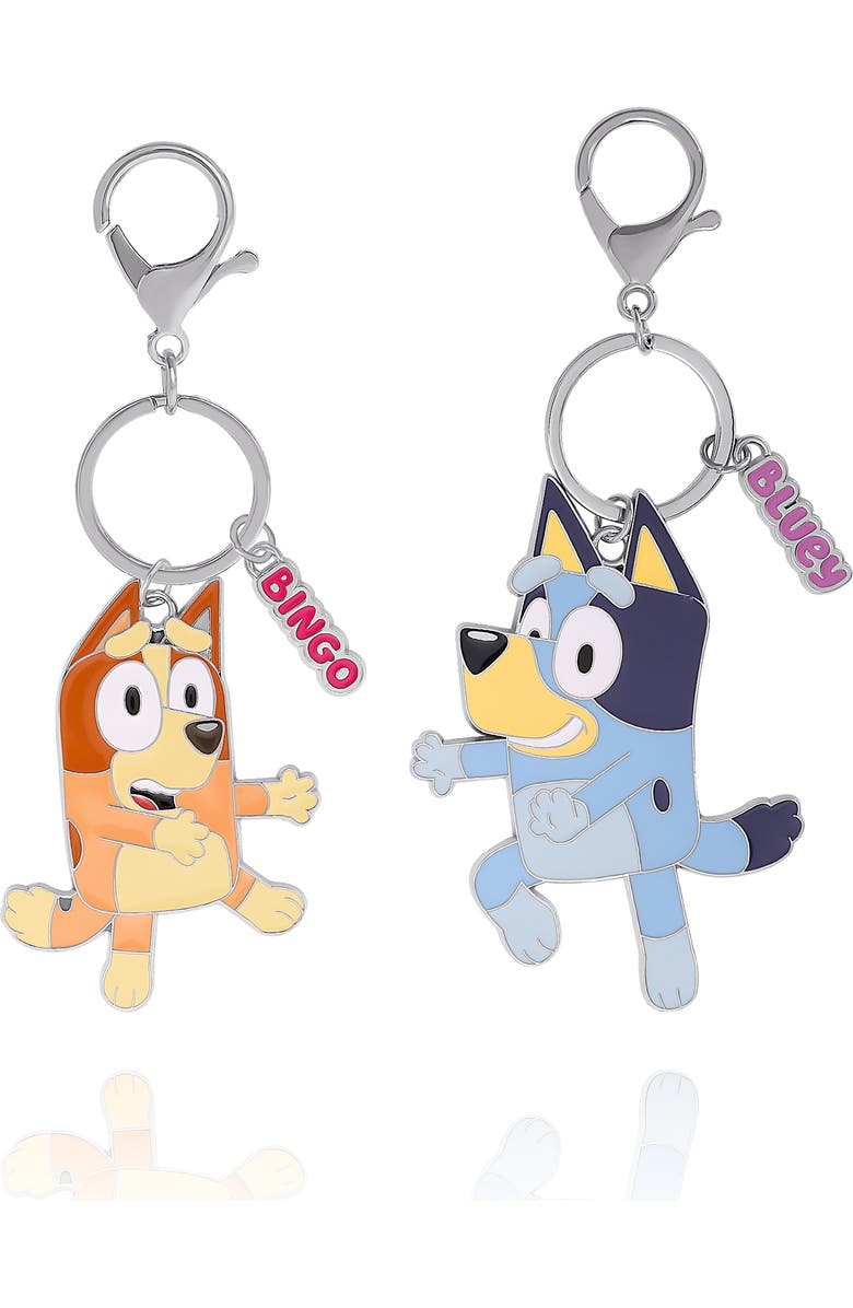 BLUEY and Bingo Enamel Charm Keychains, 2 Pack Set, Main, color,