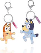 BLUEY and Bingo Enamel Charm Keychains, 2 Pack Set