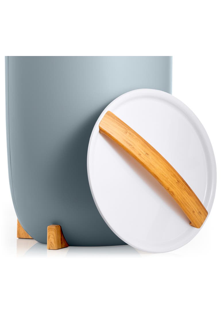 Luxury Spa Towel Warmer, 20L Stainless Steel Tub with Auto Shut-Off Timer, Alternate, color, Bamboo/French Blue