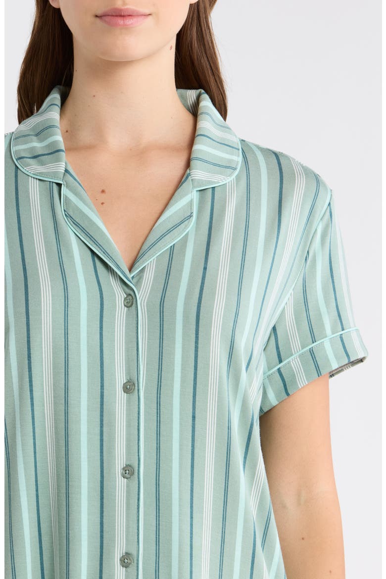 Moonlight Eco Short Pajamas, Alternate, color, TEAL VARIGATED STRIPE