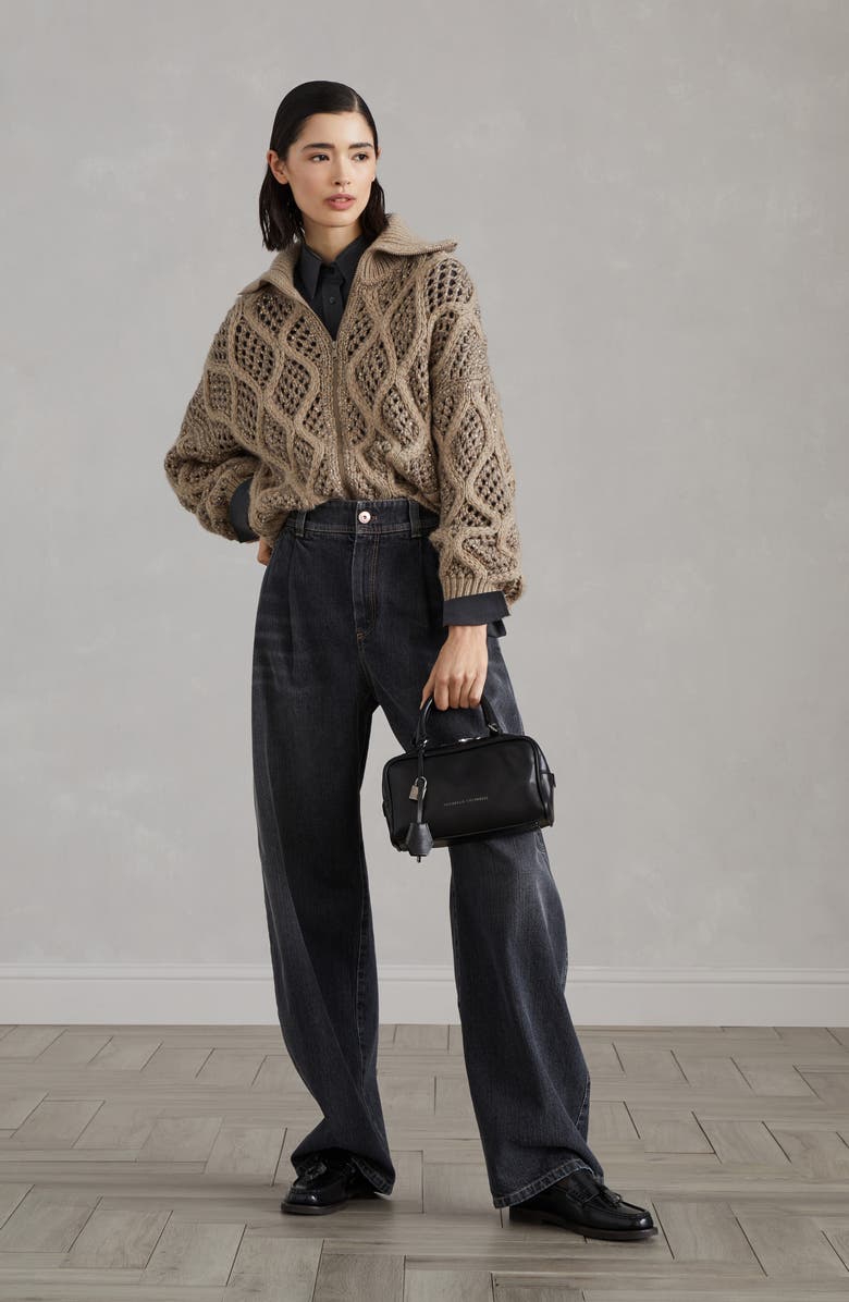 Brunello Cucinelli Authentic denim Soft Curved trousers, Alternate, color, 