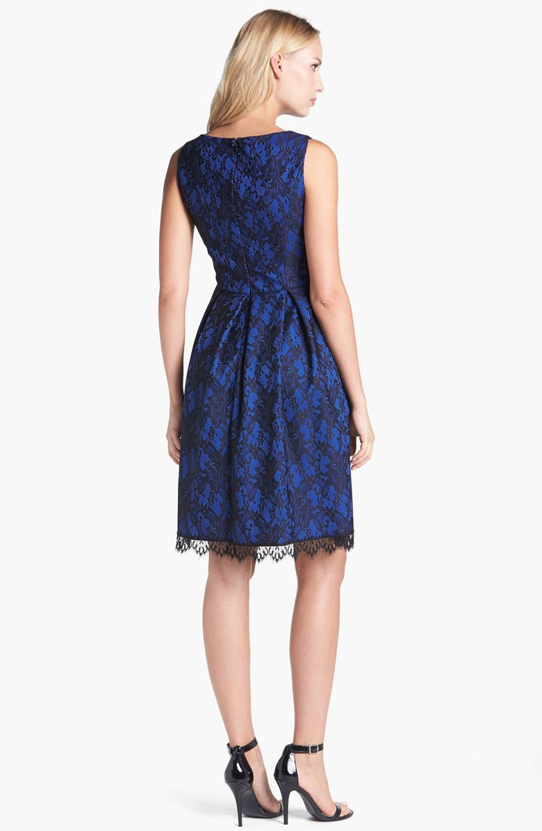 Isaac Mizrahi New York Bonded Lace Fit & Flare Dress, Alternate, color, 
