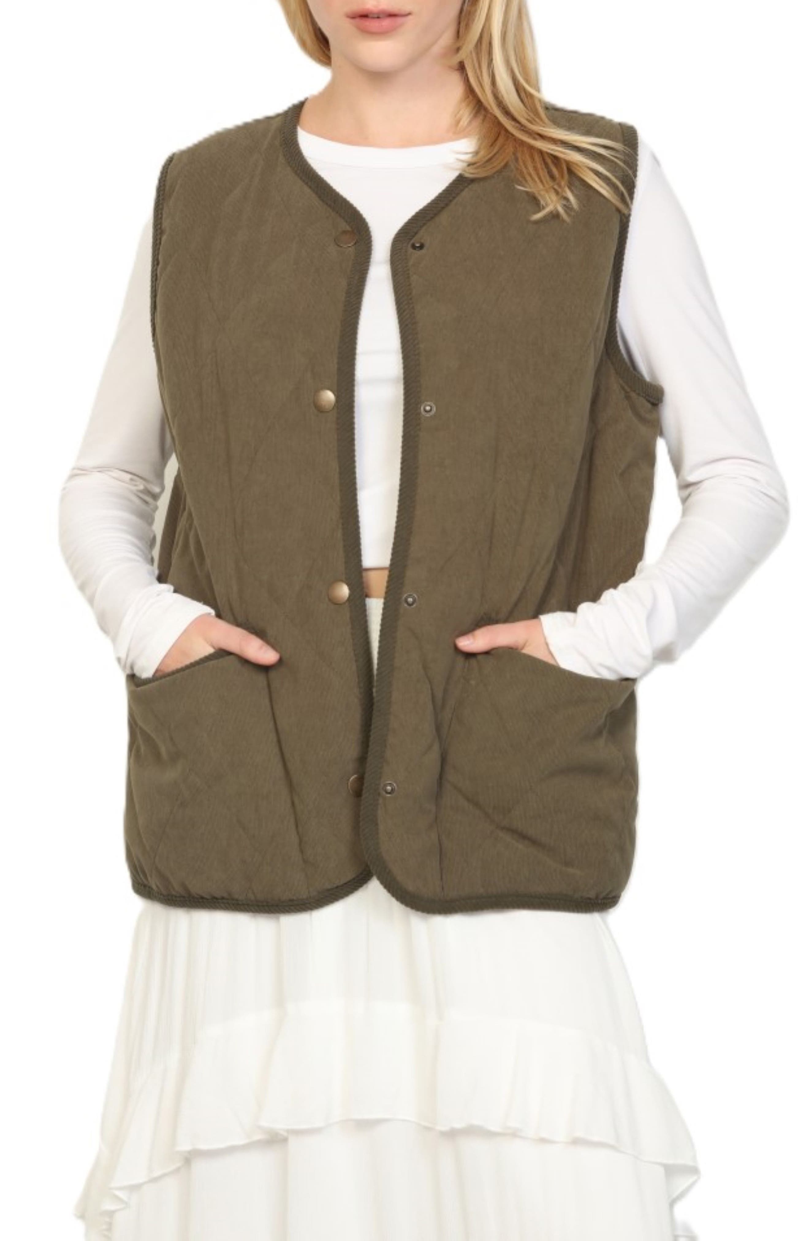 Diamond Quilted Baby Cord Vest