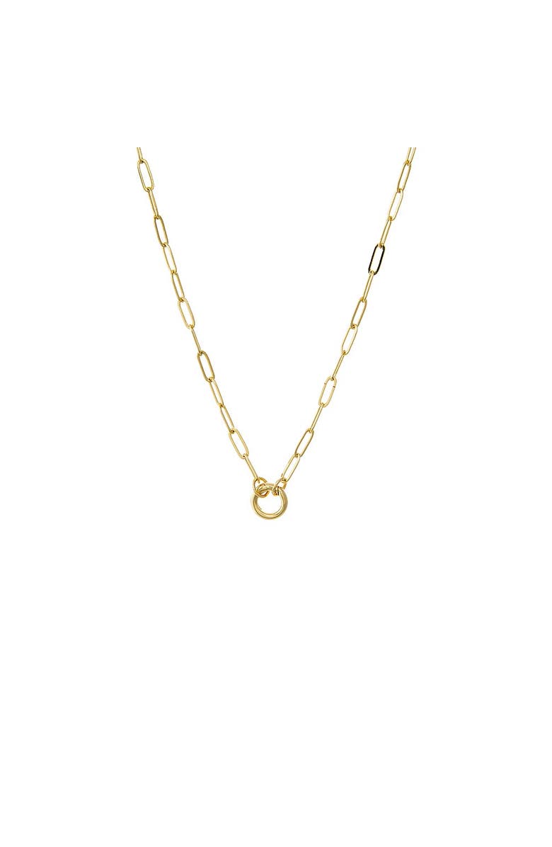 BY ADINA EDEN Paperclip Clicker Toggle Link Necklace, Main, color, Gold - 16 Inch