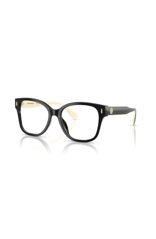 Tory Burch 54mm Square Optical Glasses In Black