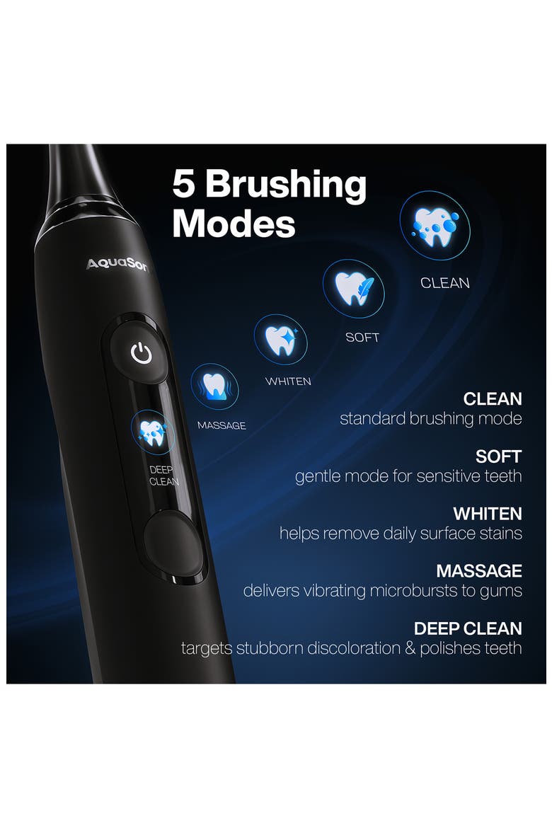 Clinical AQ Ultra-Whitening Smart Electric Toothbrush with Touchscreen, Alternate, color, BLACK
