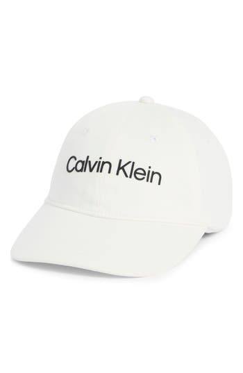 Calvin Klein Rubberized Logo Baseball Cap In White