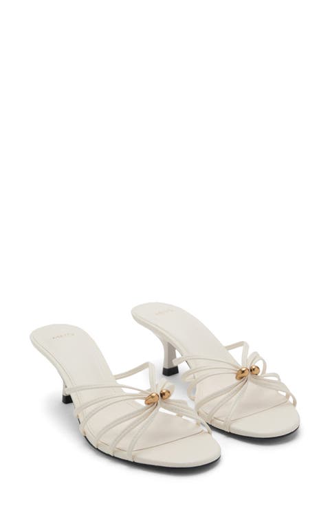 Metallic Detail Kitten Heel Slide Sandal (Women)