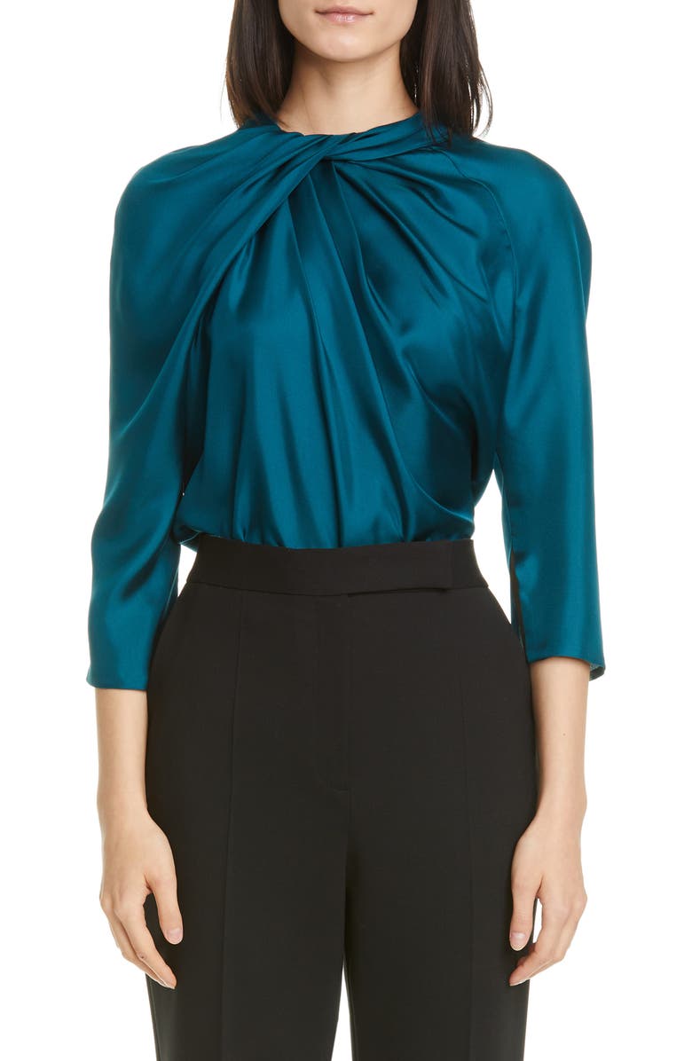 PARTOW Star Twist Neck Silk Blouse, Main, color,