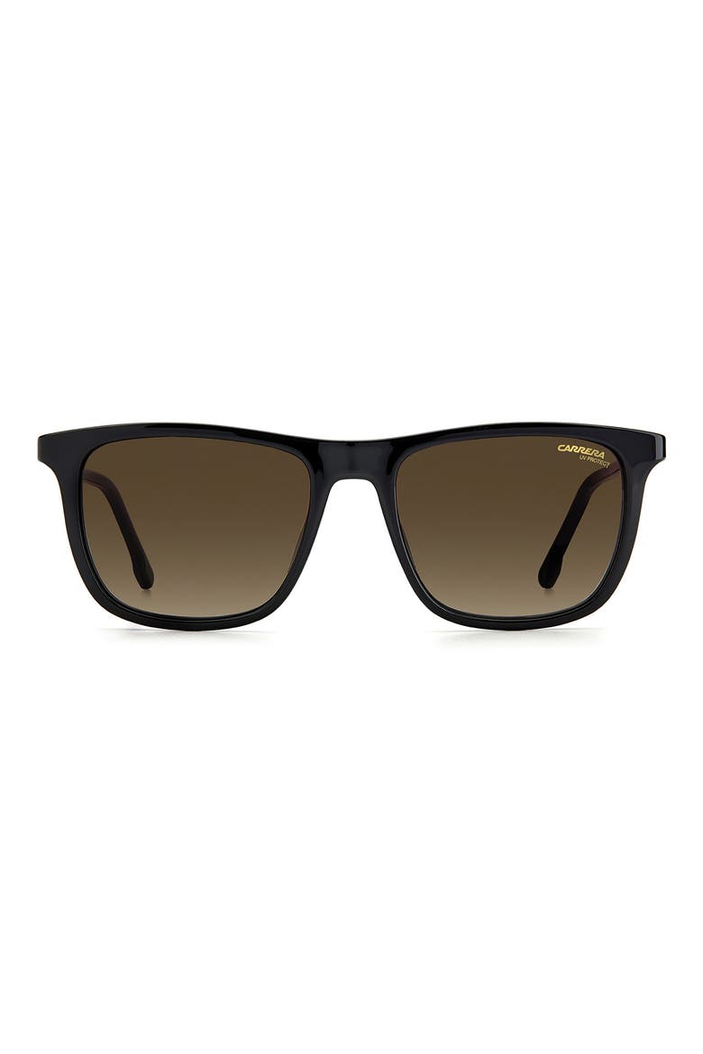 53mm Rectangular Sunglasses, Main, color, BLACK
