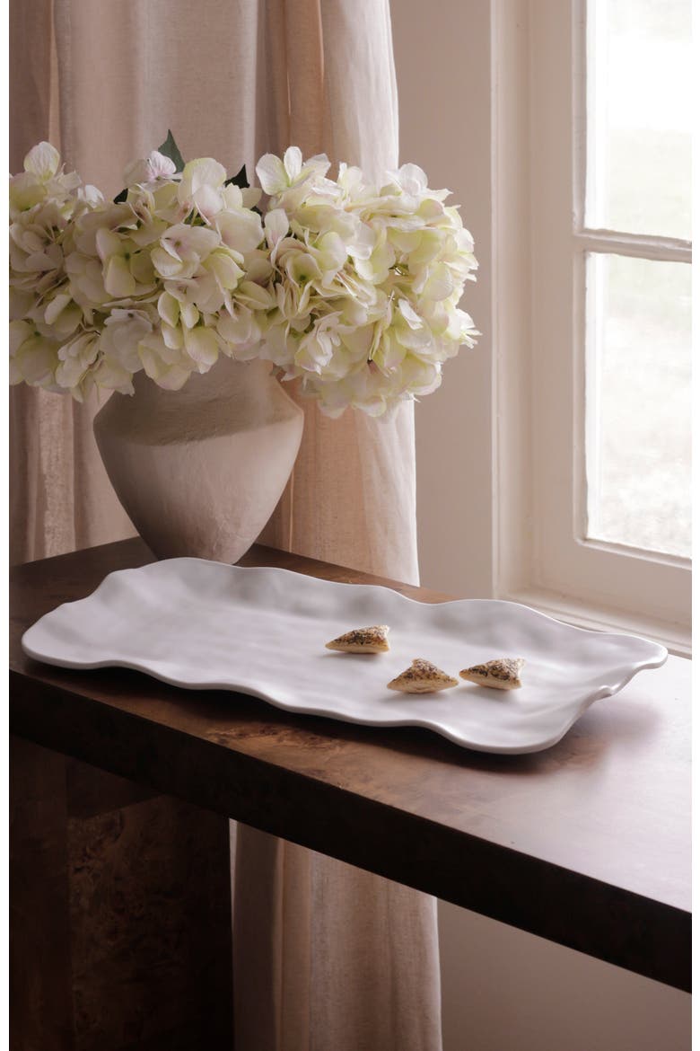 Vida Long Rectangle Tray, Alternate, color, White