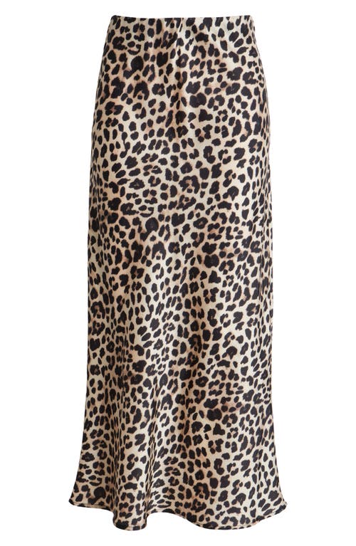 Nikki Lund Ione Leopard Print Satin Slip Skirt In Leopard