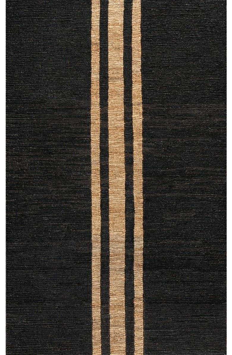JONATHAN Y Olivier Rustic Beach House Wide Ticking Stripe Jute Area Rug, Alternate, color, Black/Natural