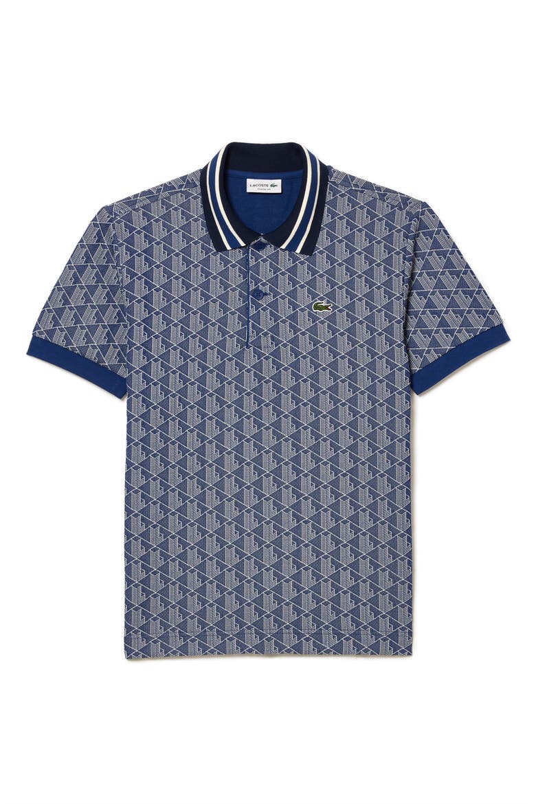 Monogram Jacquard Polo, Main, color, QIE METHYLENE/ FARINE