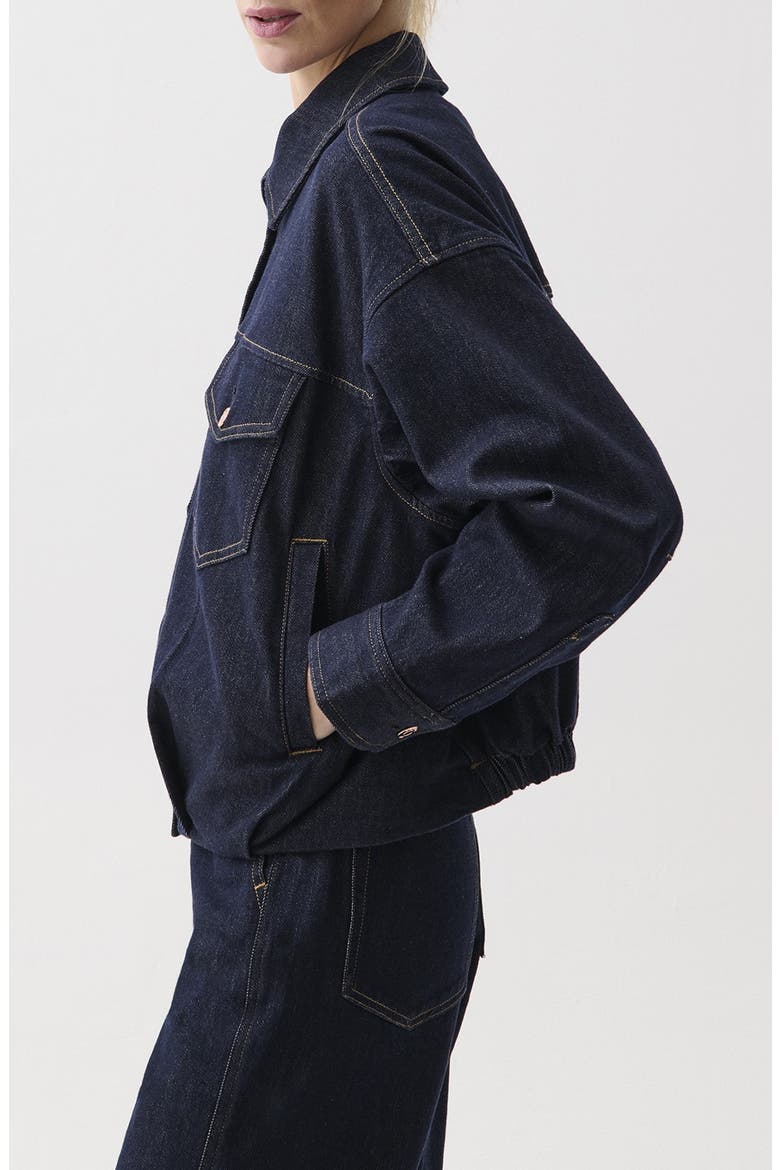 Bibi Denim Trucker Jacket, Alternate, color, NIGHTFALL