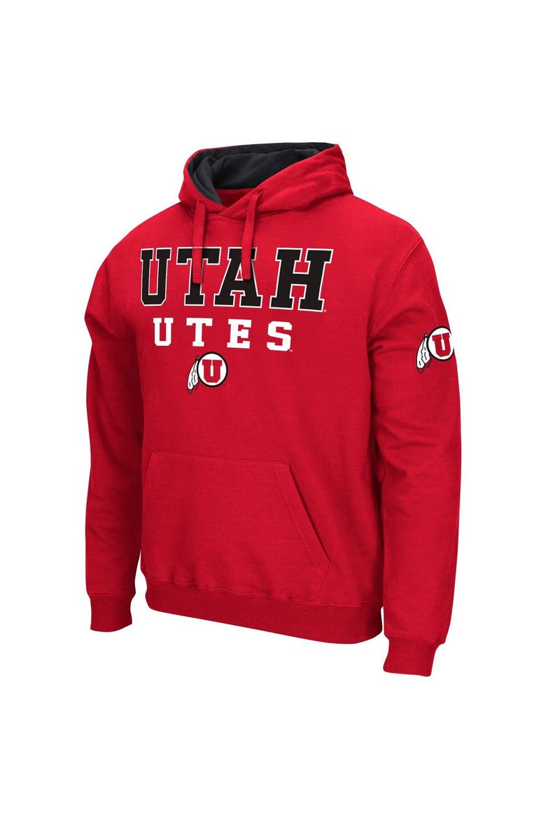 Men's Colosseum Red Utah Utes Sunrise Pullover Hoodie, Alternate, color, Red