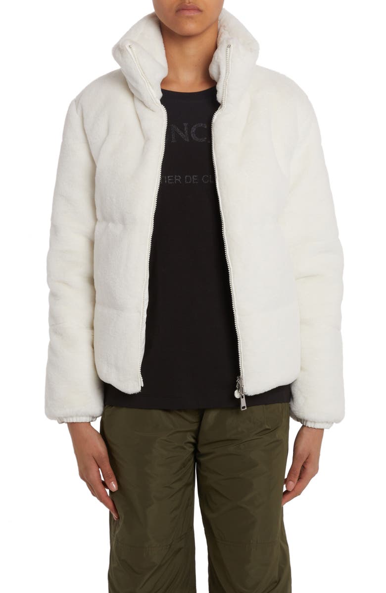 Moncler Pluvier Fleece Puffer Jacket, Main, color, White