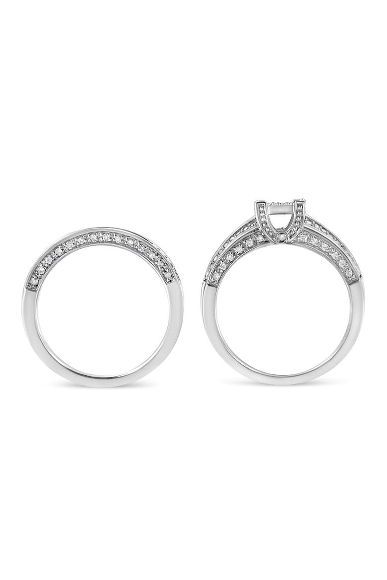 Silver 3/4 Cttw Diamond Composite Engagement Ring, Alternate, color, White