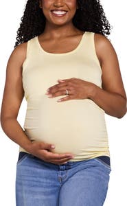 MOTHERHOOD MATERNITY Scoop Neck Side-Ruched Maternity Tank Top