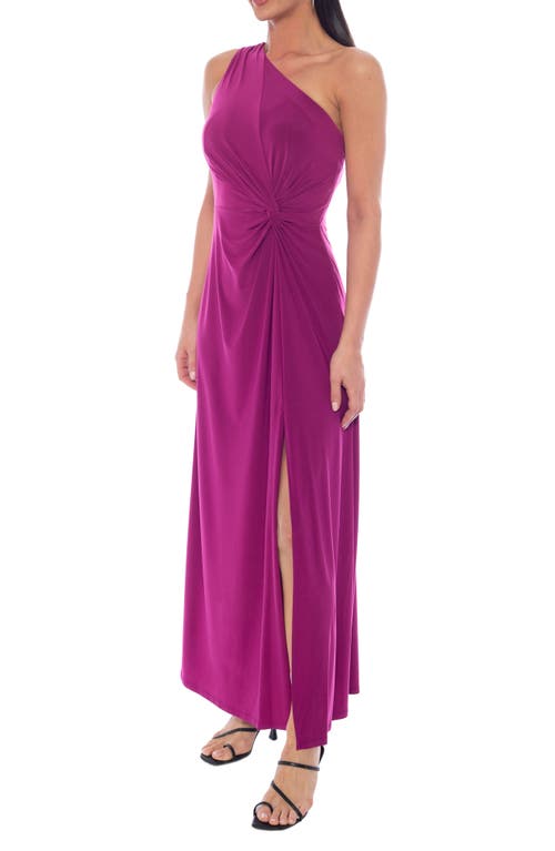Marina One-shoulder Front Twist A-line Gown In Purple