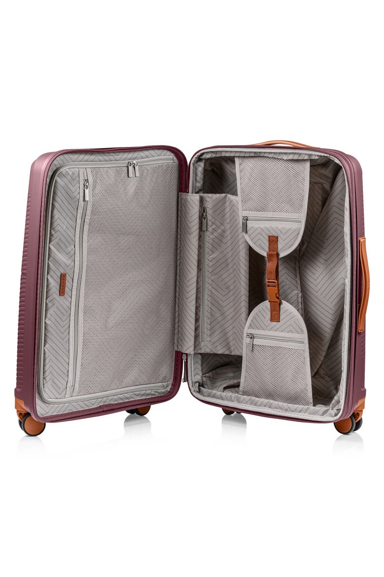 Aura Medium Checked Hardside Spinner Luggage, Alternate, color, BURGUNDY