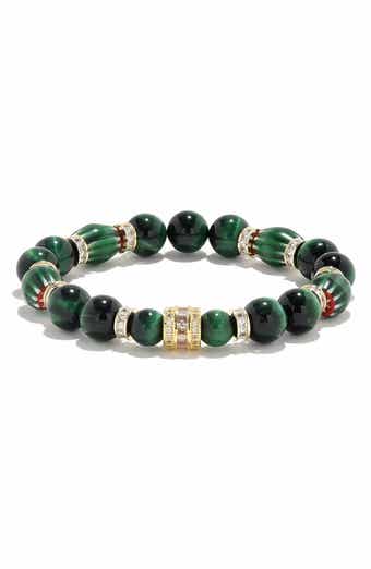 EYE CANDY LOS ANGELES Men's Christopher Stretch Bracelet with Golden Spacers