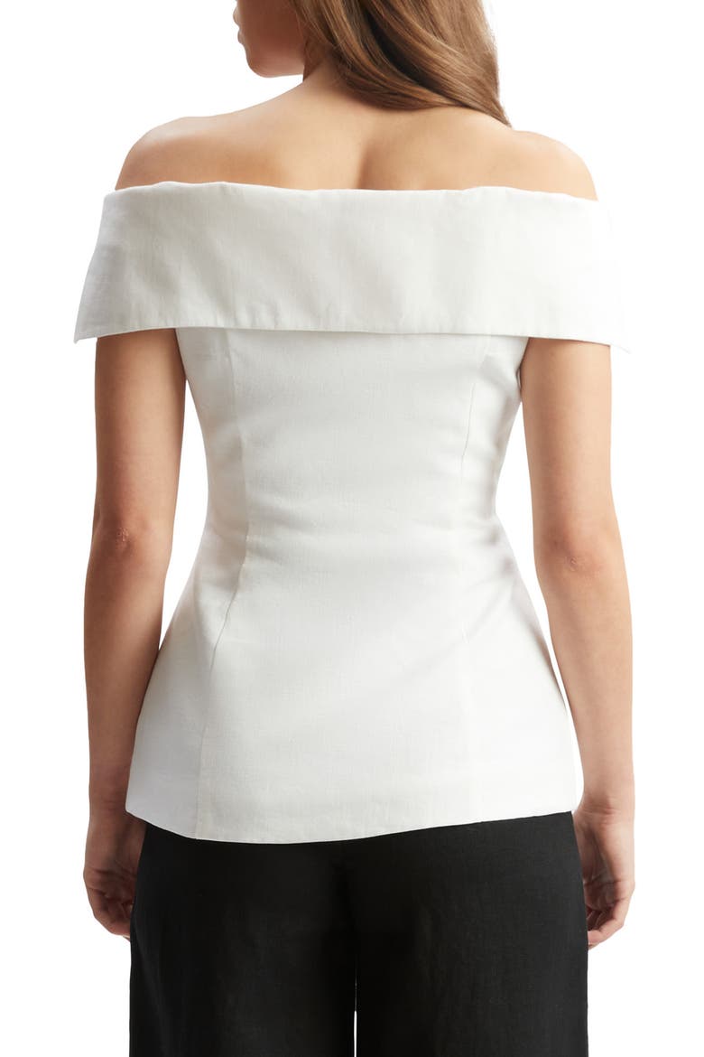 Eliora Off the Shoulder Linen Top, Alternate, color, ORCHID WHT