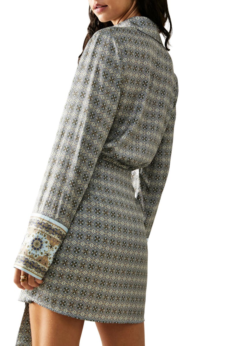 Free People Silky Rillo Long Sleeve Shirtdress, Alternate, color,
