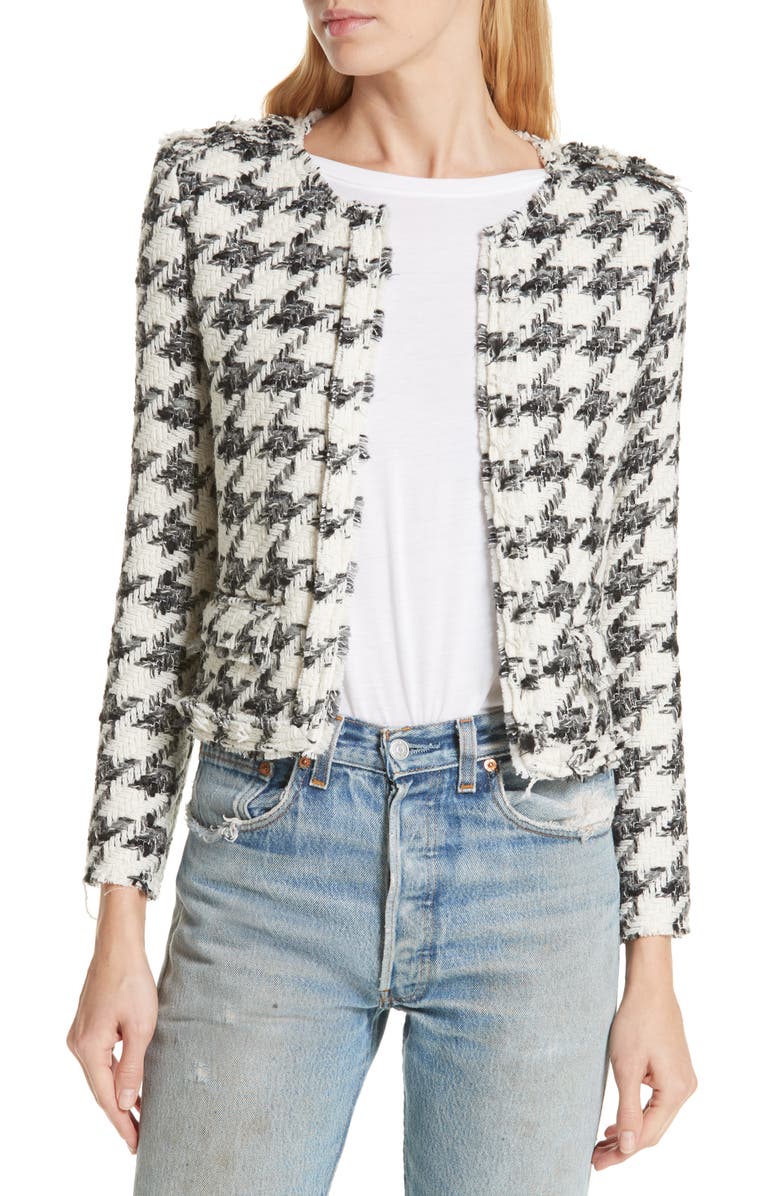 IRO Houndstooth Tweed Jacket, Main, color,