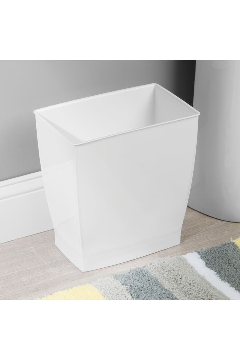Rectangular Trash Can, 2.5 Gal. / 9.5 Liter, 4-Pack, White, Made in USA, Alternate, color, White