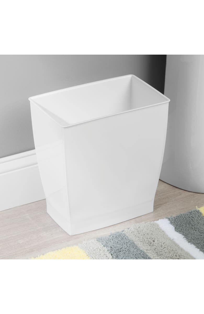 Mono Rectangular Trash Can, 2.5 Gal. / 9.5 Liter, 4-Pack, White, Made in USA, Alternate, color, White