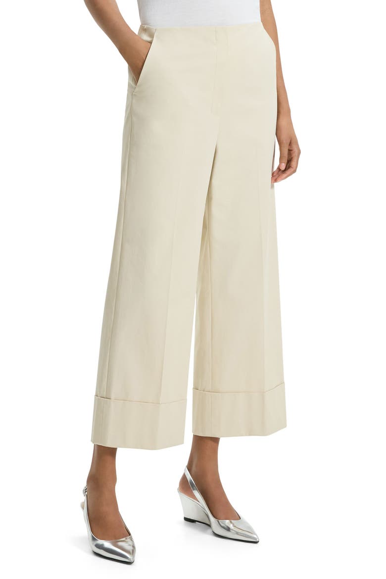 Patton Wide Cuff Stretch Cotton Crop Pants, Alternate, color, SAND