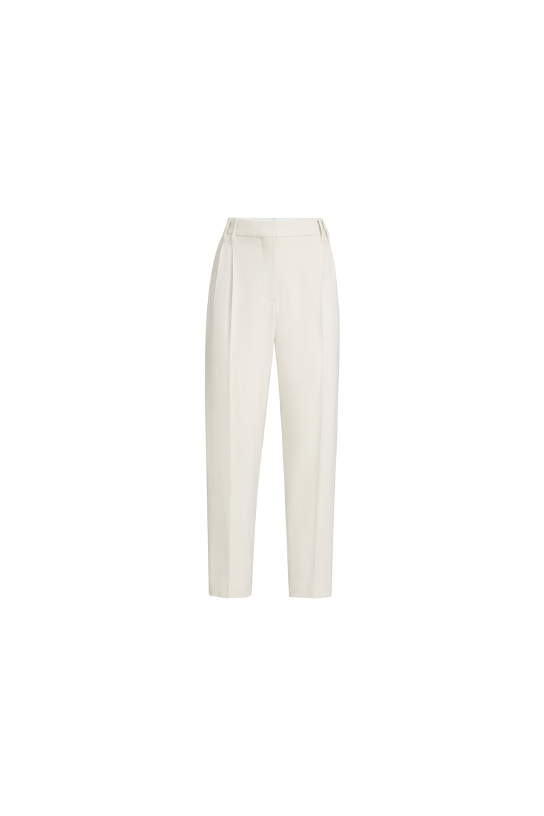 Comfort viscose couture twill slouchy trousers with monili, Alternate, color, Milk