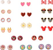 Disney Minnie Mouse & Friends Stud Earrings, Pack of 16 Pairs