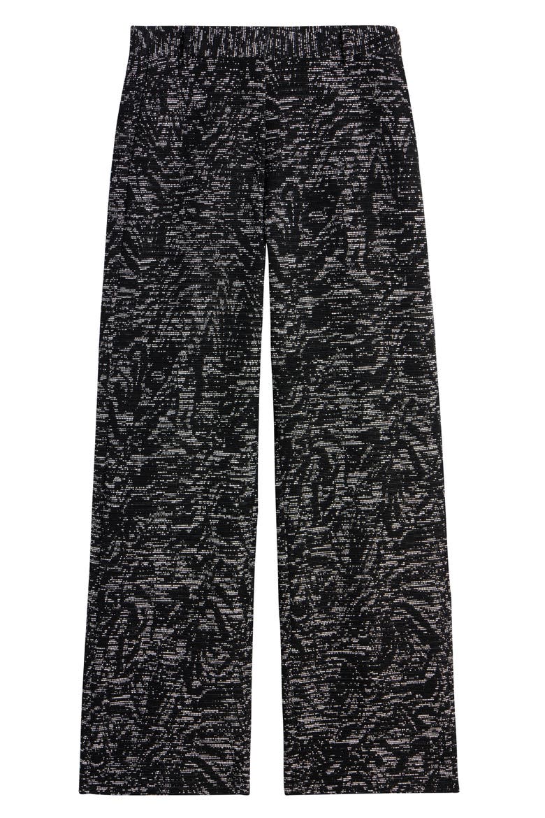 Paxy Abstract Swirl Jacquard Straight Leg Pants, Alternate, color, BLACK