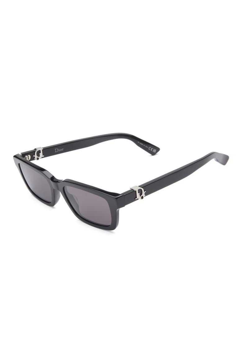 Oblique S5I Rectangular Sunglasses, Alternate, color, SHINY BLACK / SMOKE