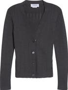 Thom Browne Pointelle Stitch Wool & Silk Cardigan