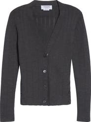 Thom Browne Pointelle Stitch Wool & Silk Cardigan