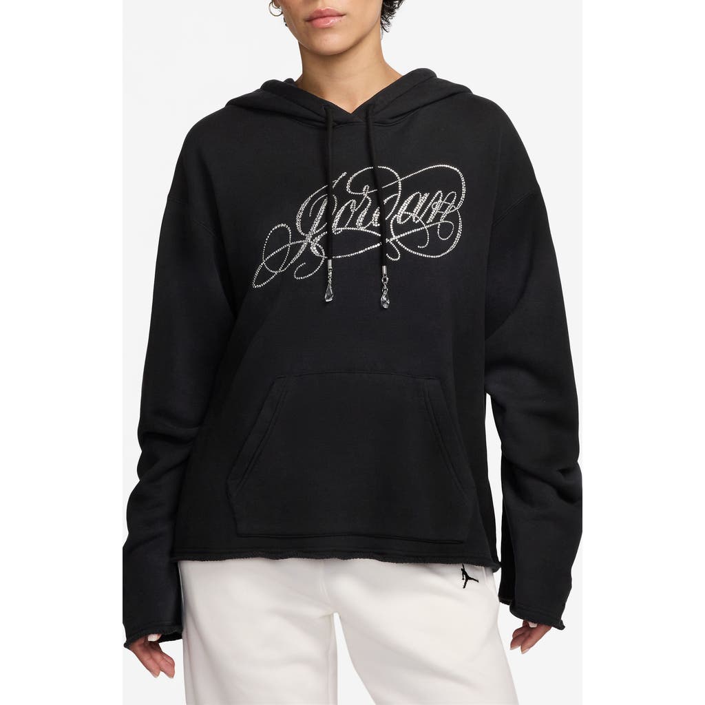 JORDAN JORDAN FLIGHT FLEECE RHINESTONE LOGO HOODIE